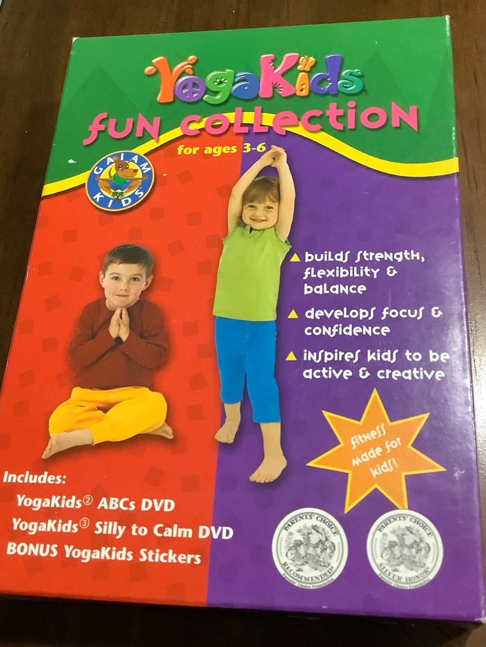 YogaKids Fun Collection Kids Yoga DVD - Green & Purple